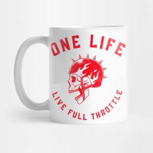 One Life: Live Full Throttle (Faded, Vintage Look) Mug